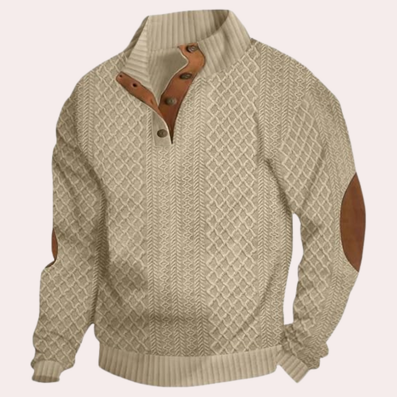 Dany - Warme Casual Herentrui met Knoopsluiting