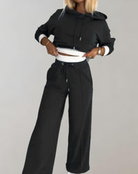 Cléo - Comfy Tweedelige Set met Capuchon en Wijde Broek