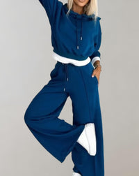 Cléo - Comfy Tweedelige Set met Capuchon en Wijde Broek