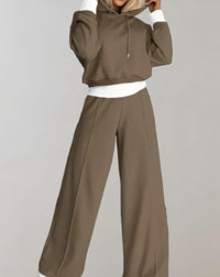 Cléo - Comfy Tweedelige Set met Capuchon en Wijde Broek