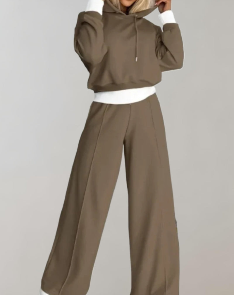 Cléo - Comfy Tweedelige Set met Capuchon en Wijde Broek