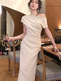 Trendy Bodycon Maxi Jurk met Off-Shoulder – Valentina