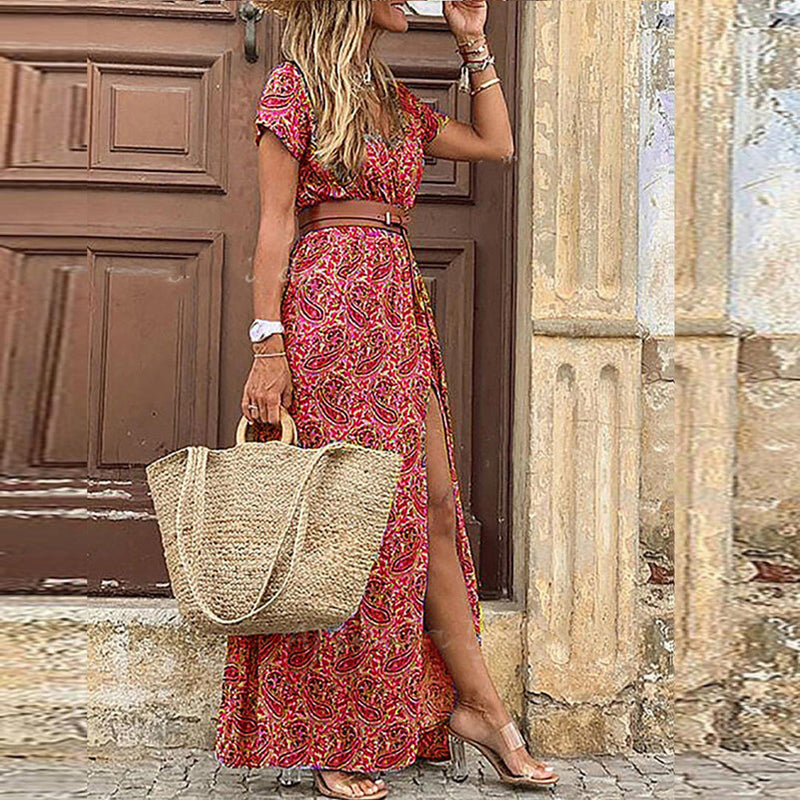 Alvare - Stijlvolle Boho Jurk met Split