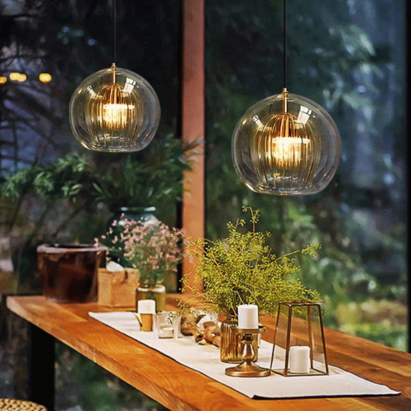 Moderne Aluminium-Glas Hanglamp - LumaLite
