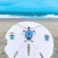 Zilveren Zeeschildpad Halsketting en Oorbellen Set - Marinella