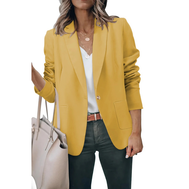 Effen Damesblazer met Pofmouwen - Mia