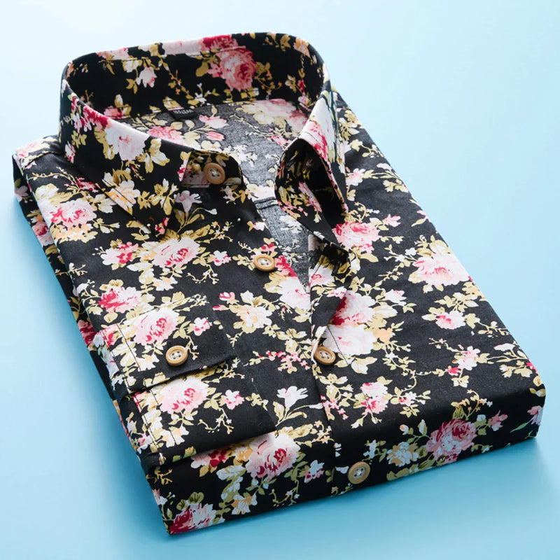 Heren Overhemd met Bloemenprint en Korte Mouwen – Florado