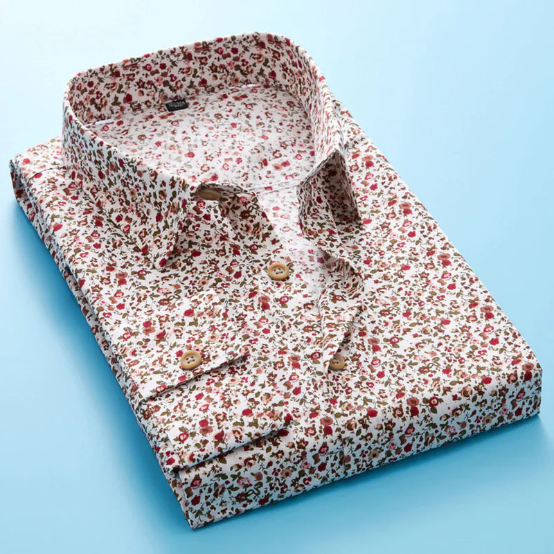Heren Overhemd met Bloemenprint en Korte Mouwen – Florado