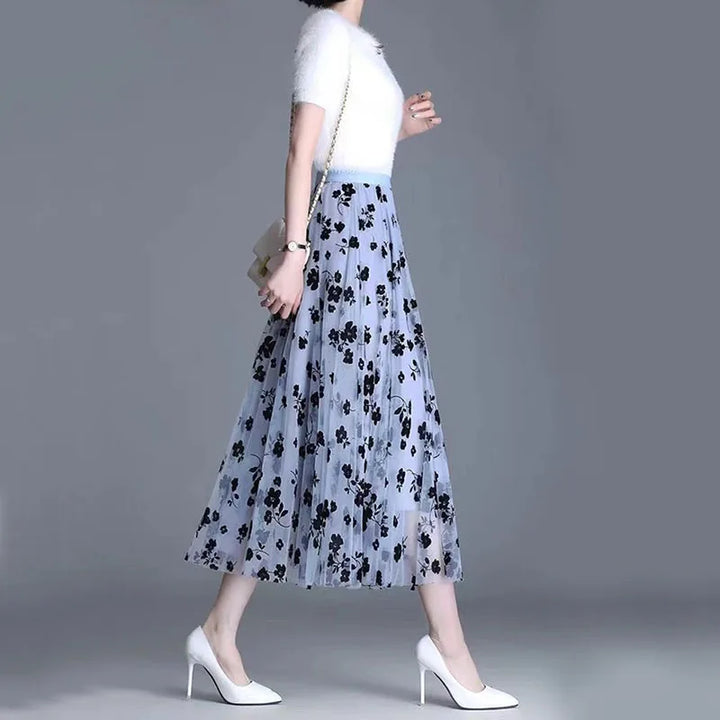 Trendy Mesh Midi-Rok - Fiona