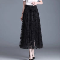 Trendy Mesh Midi-Rok - Fiona