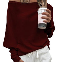 Trendy Gebreide Off-Shoulder Damestrui - Sophie