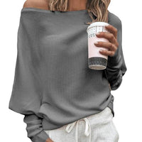 Trendy Gebreide Off-Shoulder Damestrui - Sophie