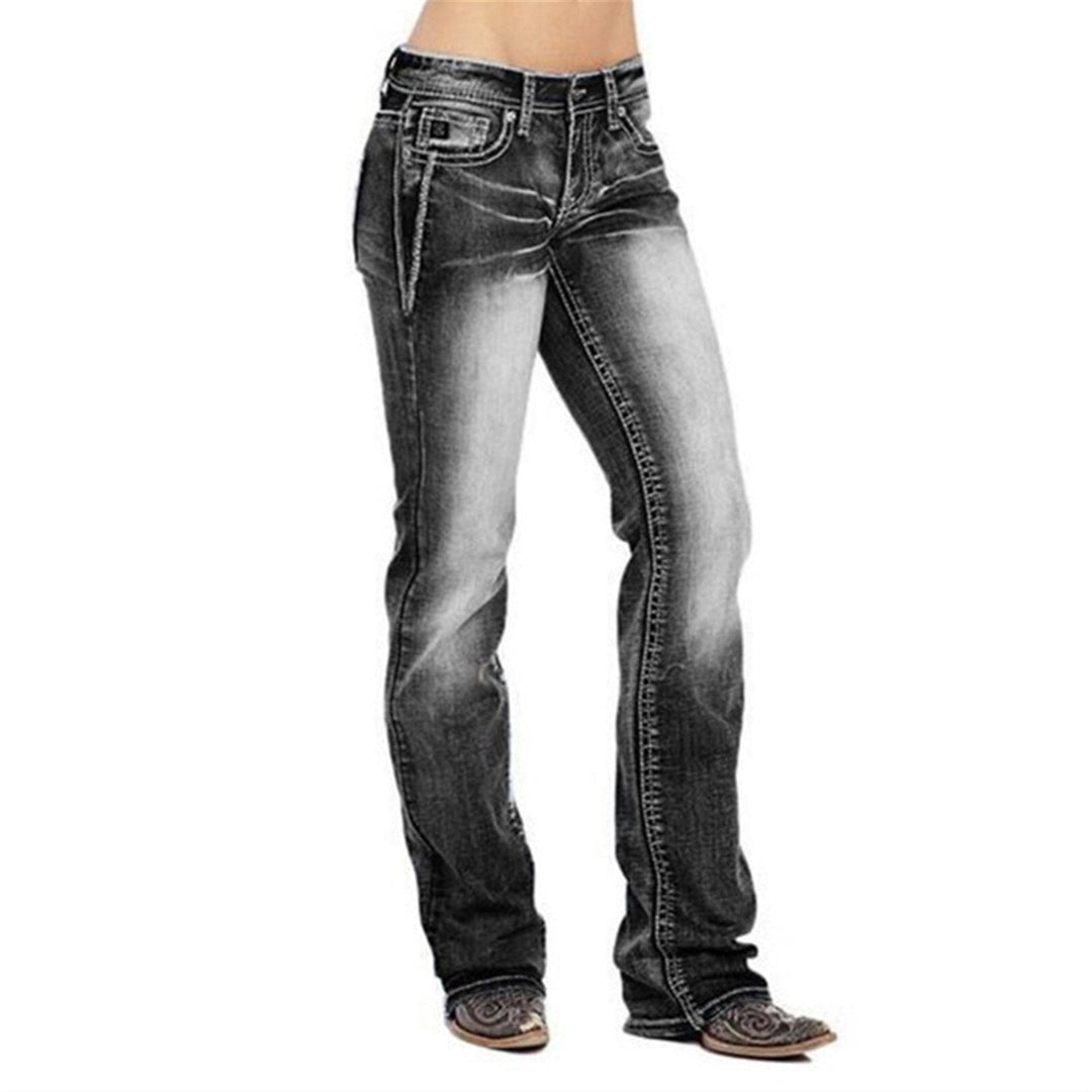 Dames Bootcut Jeans met Vlag Details – Madison