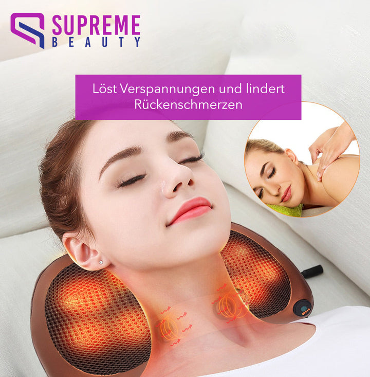 Draagbaar Massagekussen met Diepe Shiatsu Massage - ThermoRelax Pro