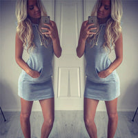 Trendy Mouwloos Mini Zomerjurk met Twist Detail – Liora
