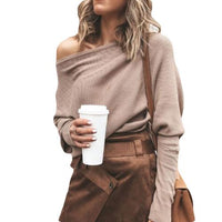 Trendy Gebreide Off-Shoulder Damestrui - Sophie