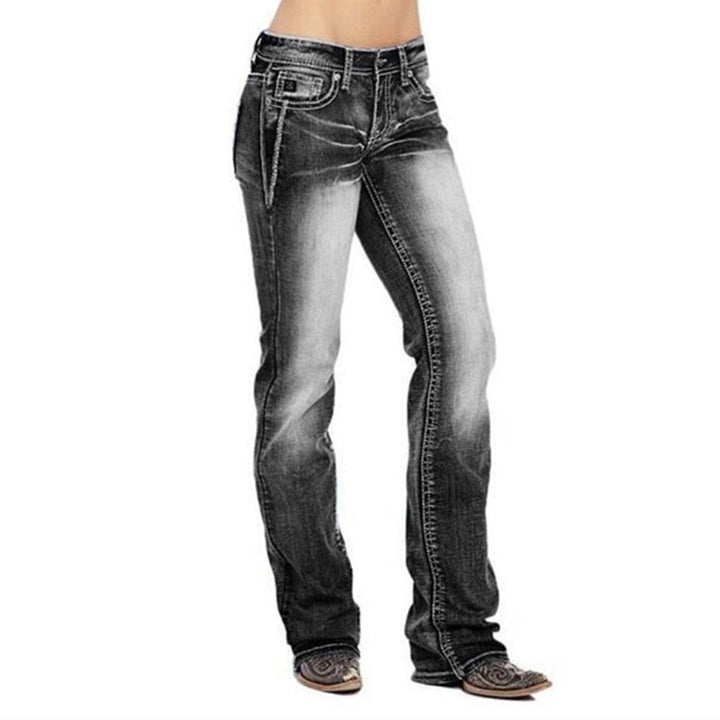 Dames Bootcut Jeans met Vlag Details – Madison