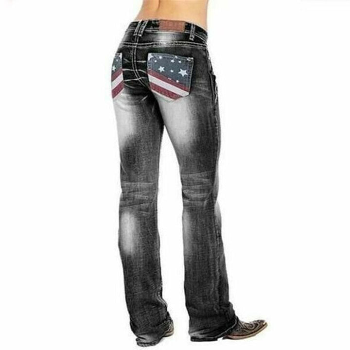 Dames Bootcut Jeans met Vlag Details – Madison