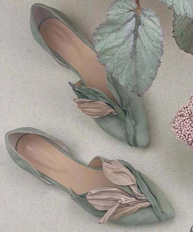 Handgemaakte kanten ballerina's met rozenbloemen - Odette