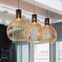 Handgemaakte Houten Hanglamp - RustikAura