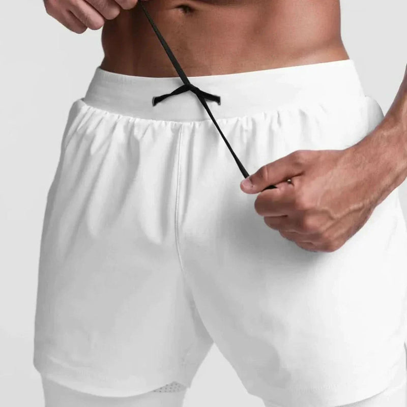 2-in-1 Ademende Heren Sportshorts met Binnenshorts - Noah