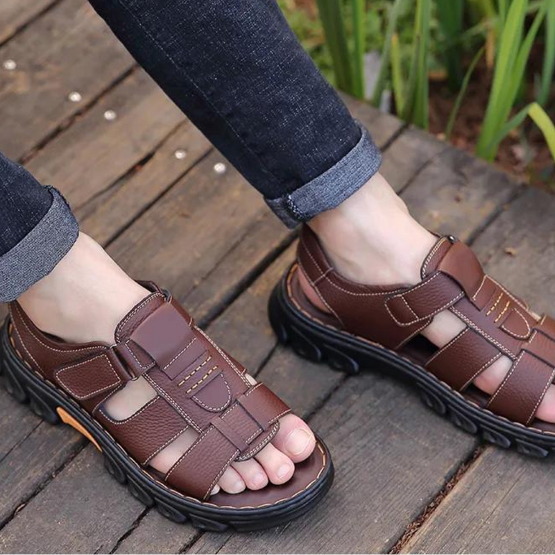 Orthopedische Leren Herensandalen – Thijs