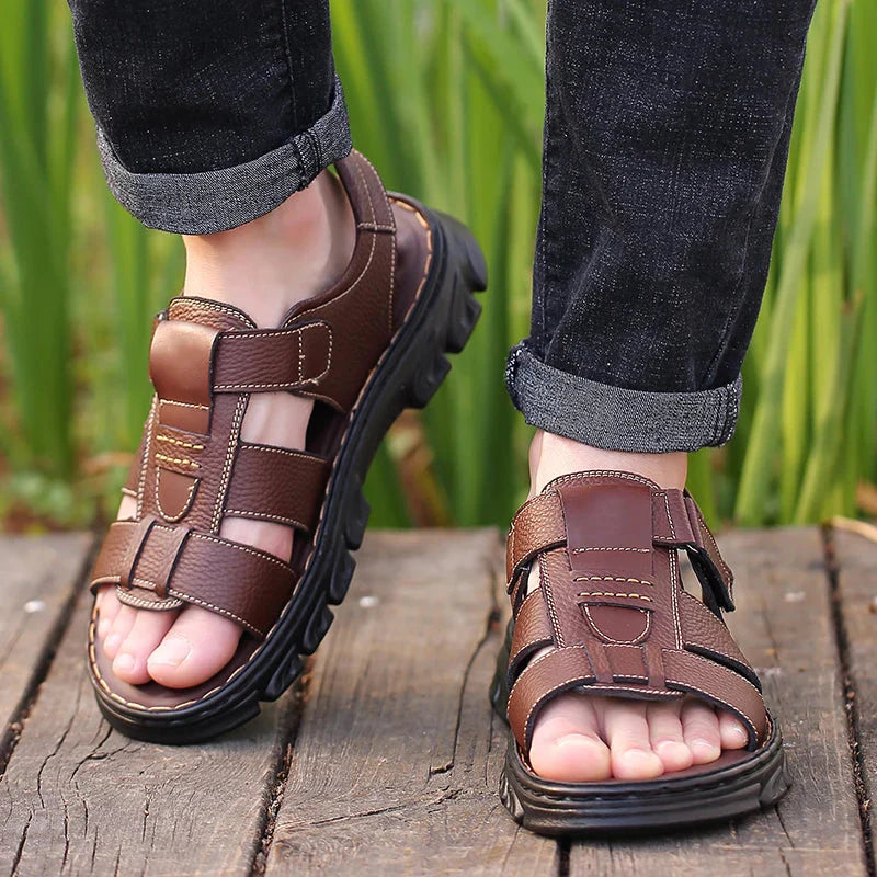 Orthopedische Leren Herensandalen – Thijs