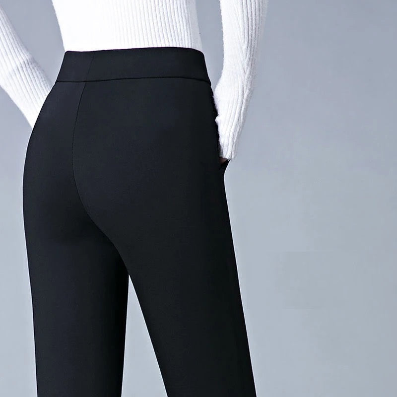 Rechte Damesbroek met Elastische Hoge Taille - Sophia