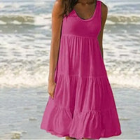 Trendy mouwloze mini jurk met ronde hals - Amelie