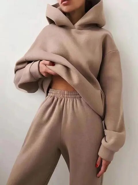 Dames Fleece Hoodie en Joggingbroek-set - Marivelle
