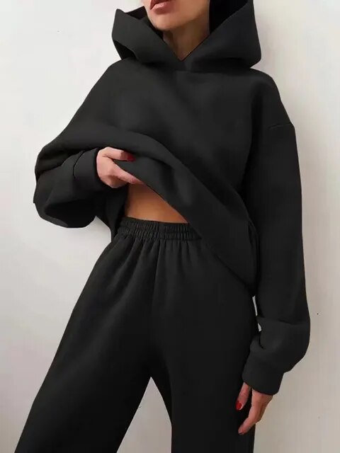 Dames Fleece Hoodie en Joggingbroek-set - Marivelle