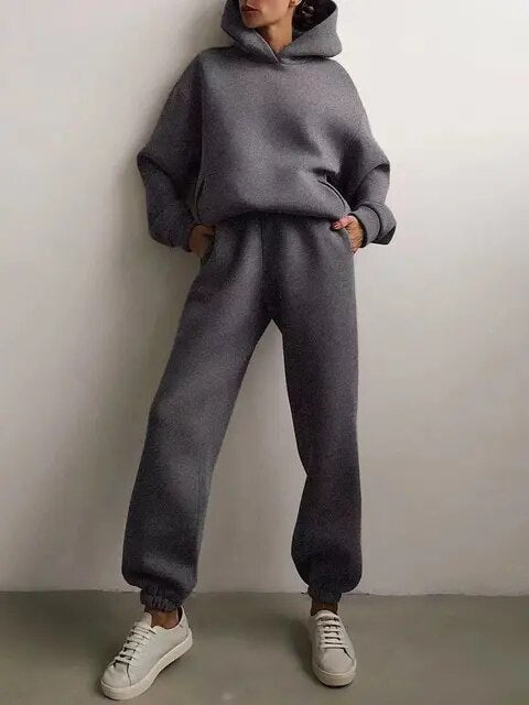 Dames Fleece Hoodie en Joggingbroek-set - Marivelle