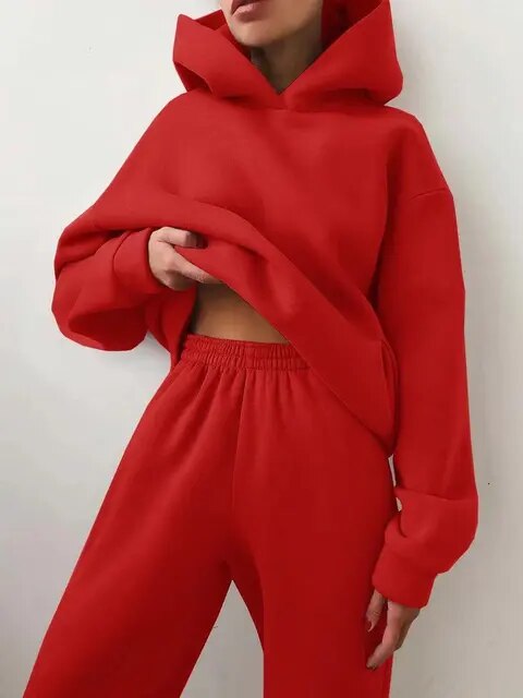Dames Fleece Hoodie en Joggingbroek-set - Marivelle