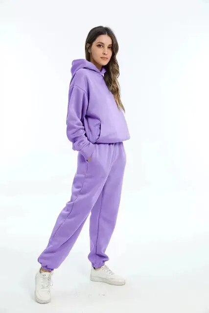 Dames Fleece Hoodie en Joggingbroek-set - Marivelle