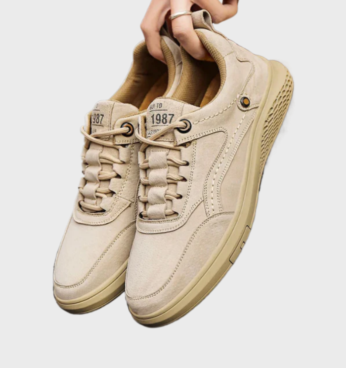 Luxe Leren Sneakers met Vetersluiting - Victor