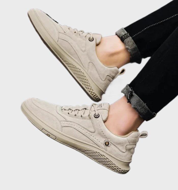 Luxe Leren Sneakers met Vetersluiting - Victor