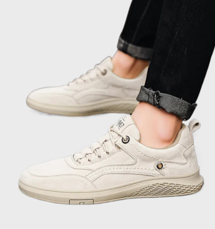 Luxe Leren Sneakers met Vetersluiting - Victor