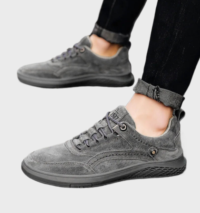 Luxe Leren Sneakers met Vetersluiting - Victor