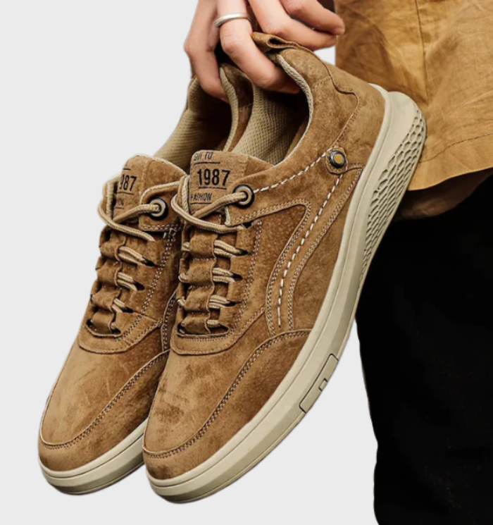 Luxe Leren Sneakers met Vetersluiting - Victor