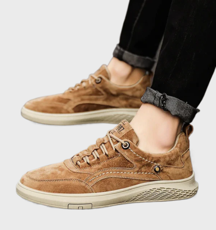 Luxe Leren Sneakers met Vetersluiting - Victor
