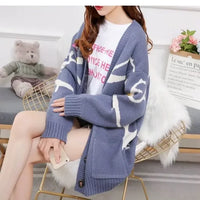 Gebreide Cardigan met Speelse Print en Knoopsluiting - Nova
