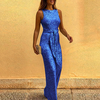 Glamoureuze Glitter Jumpsuit - Celeste