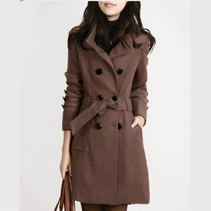 Stijlvolle Dames Winterjas met Riem - Sophie