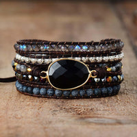 Onyx Maanlicht Beschermende Wikkelarmband - Lunara