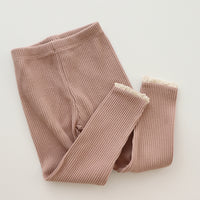 Geribde Baby Legging Met Kant Voor Meisjes