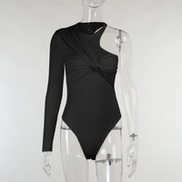 Stijlvolle dames lange mouwen bodysuit met drapeer-effect en figuuraccentuerend ontwerp – Mira