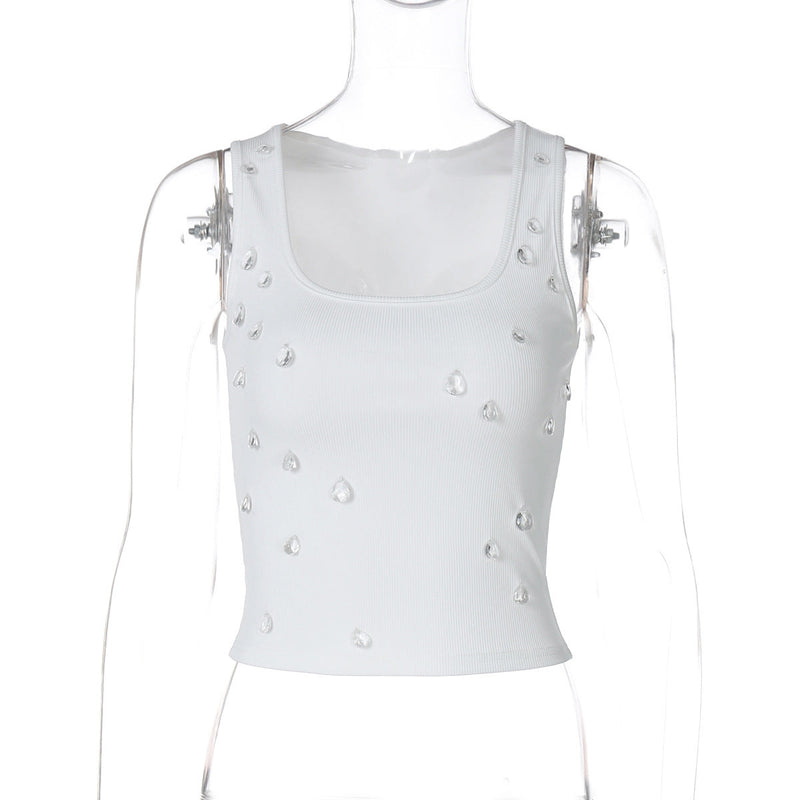 Trendy dames crop-top met versierd detail en figuuraccentuerende snit - Liora