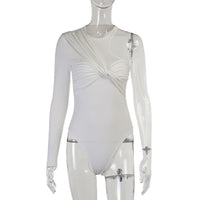 Stijlvolle dames lange mouwen bodysuit met drapeer-effect en figuuraccentuerend ontwerp – Mira