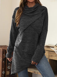 Asymmetrisch Shirt met Waterval Kraag - Liora