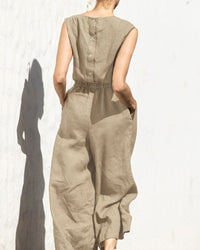 Mouwloze Dames Jumpsuit met Wijde Pijpen – Aurelia
